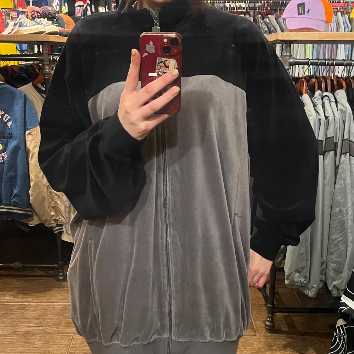 [HI] 빈티지 집업 블랙 그레이 상품이미지2