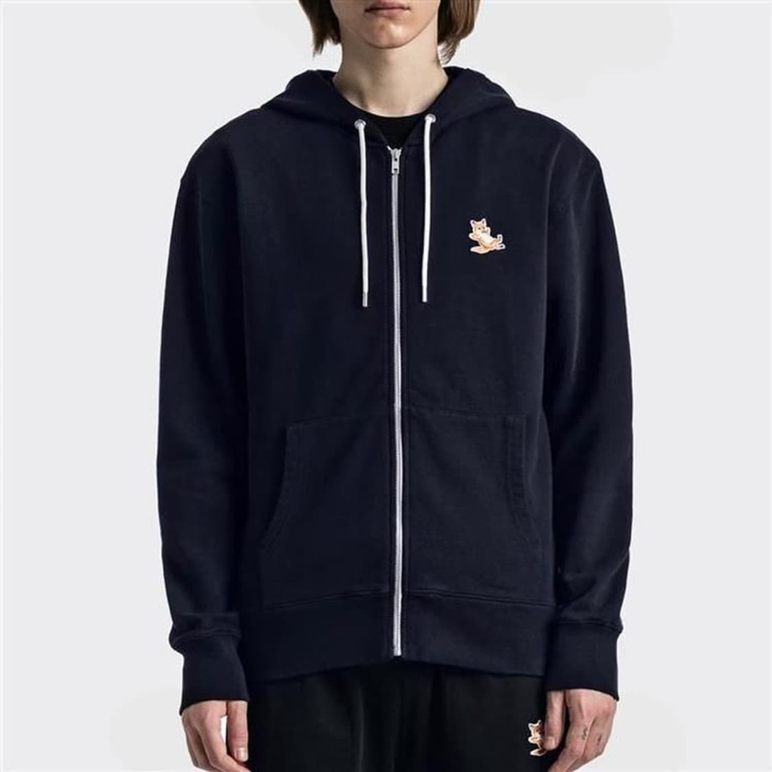 메종키츠네 칠렉스 폭스 패치 후드 집업 블랙 XL 상품이미지2