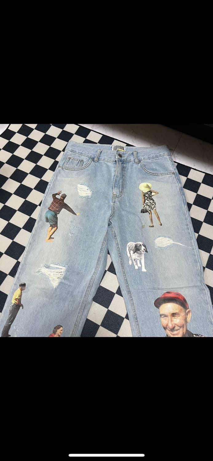 무신사 유스배스 데님 바지 팬츠 Square Sticker Denim P 상품이미지3