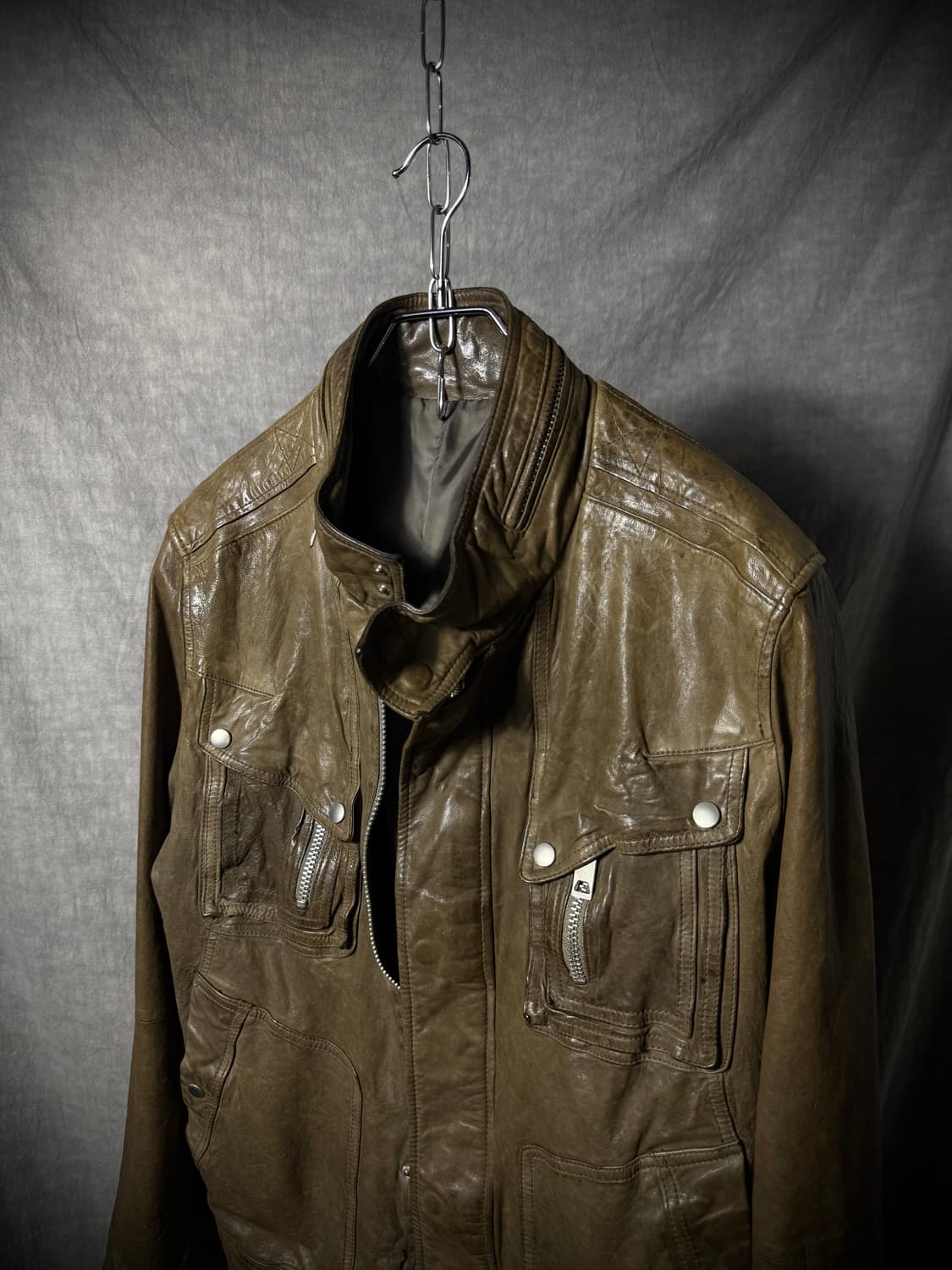 Vintage Lambskin Military Rider Jacket   상품이미지3