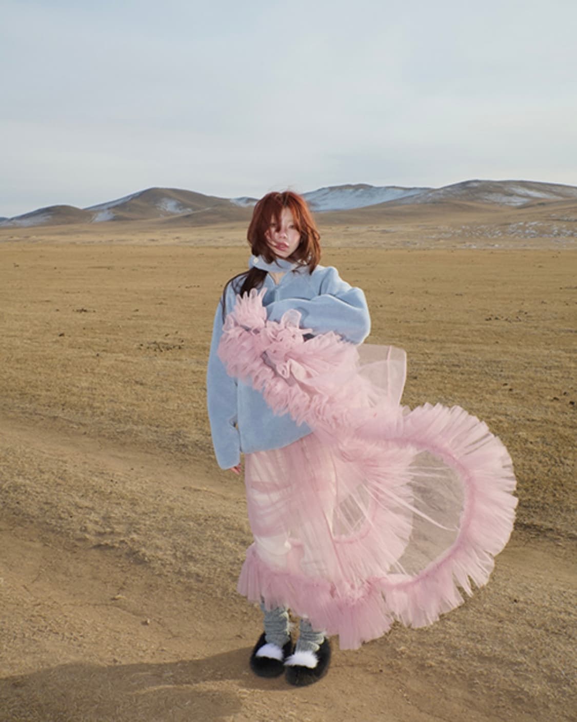 프레클 하네스 튤 롱 드레스 핑크 상품이미지1