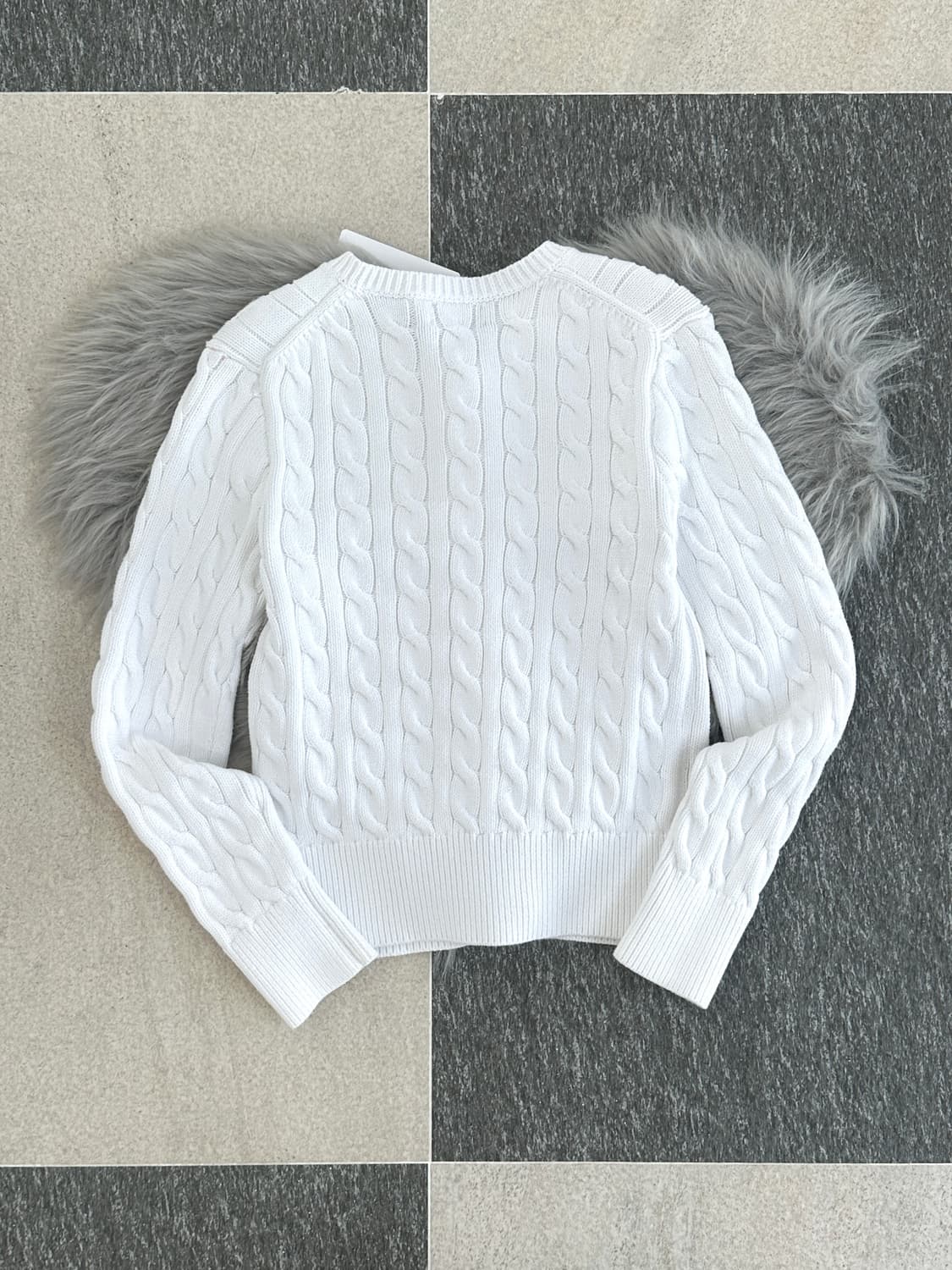 폴로 랄프로렌 화이트 케이블 니트 가디건  상품이미지2