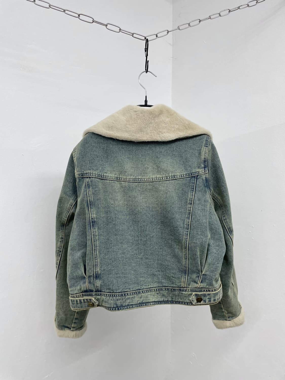 데님 퍼 절개 디테일 자켓  상품이미지6