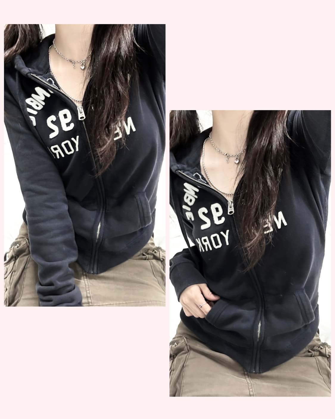 아베크롬비 빅로고 블랙 후드집업 상품이미지1