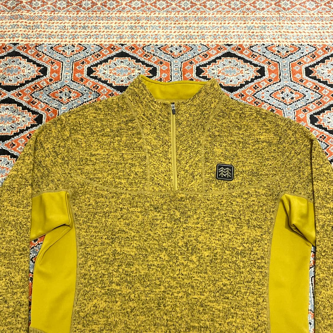 코오롱스포츠 머스타드 기모 반집업 니트 남성100 상품이미지2