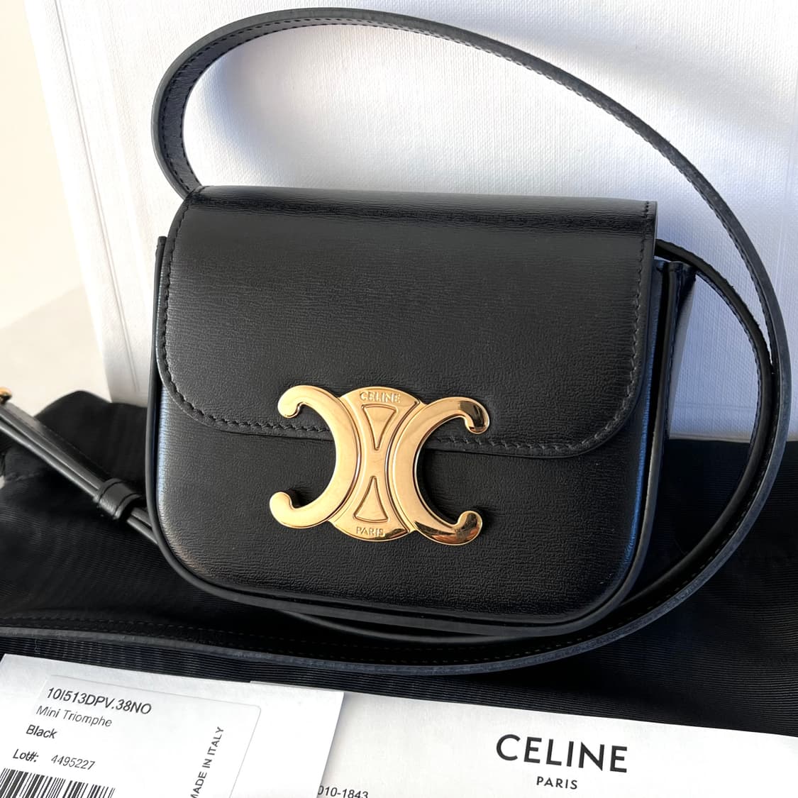 [S급/정품] 셀린느 미니 클로드 샤이니 블랙 크로스백 가방 상품이미지2
