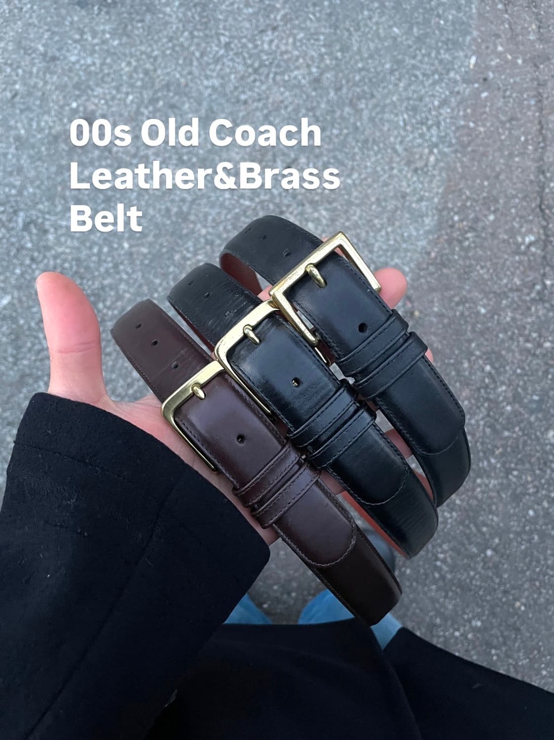00s Old Coach Leather Brass Belt 상품이미지1