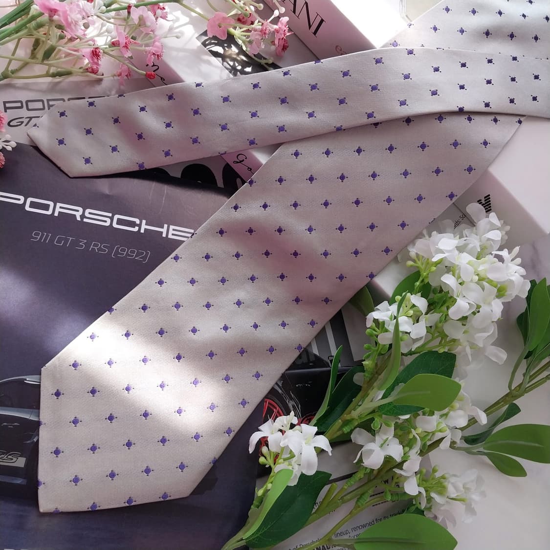 아르마니 꼴레지오니 도트 패턴 넥타이 9.9cm A+~A등급 K2399 상품이미지4