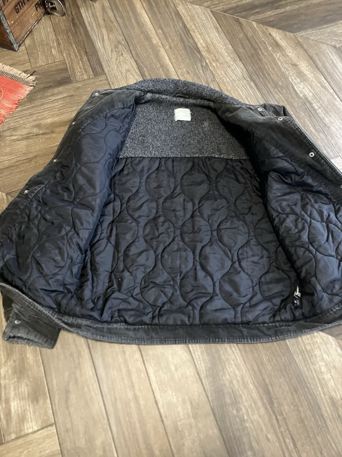 90s 스투시 코듀로이 셰르파 트러커 자켓 블랙 상품이미지6