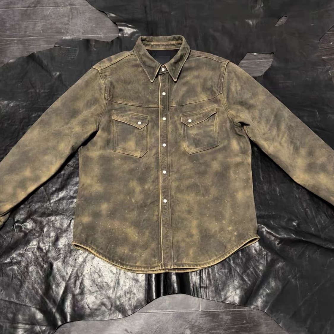 램스킨 워싱 레더 셔츠 자켓 상품이미지1