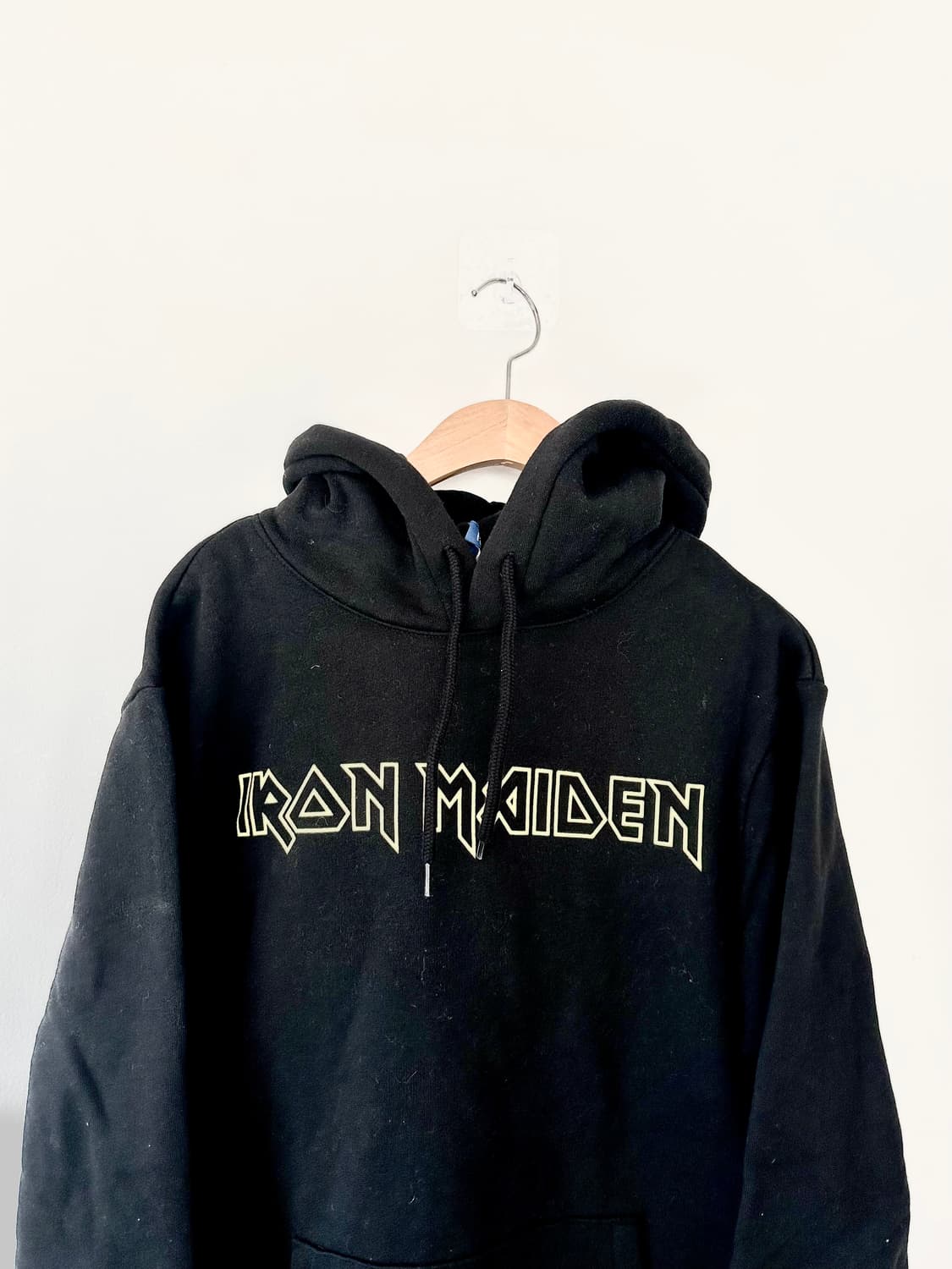 H&M 아이언메이드 프린트 기모 블랙 후드티 상품이미지3