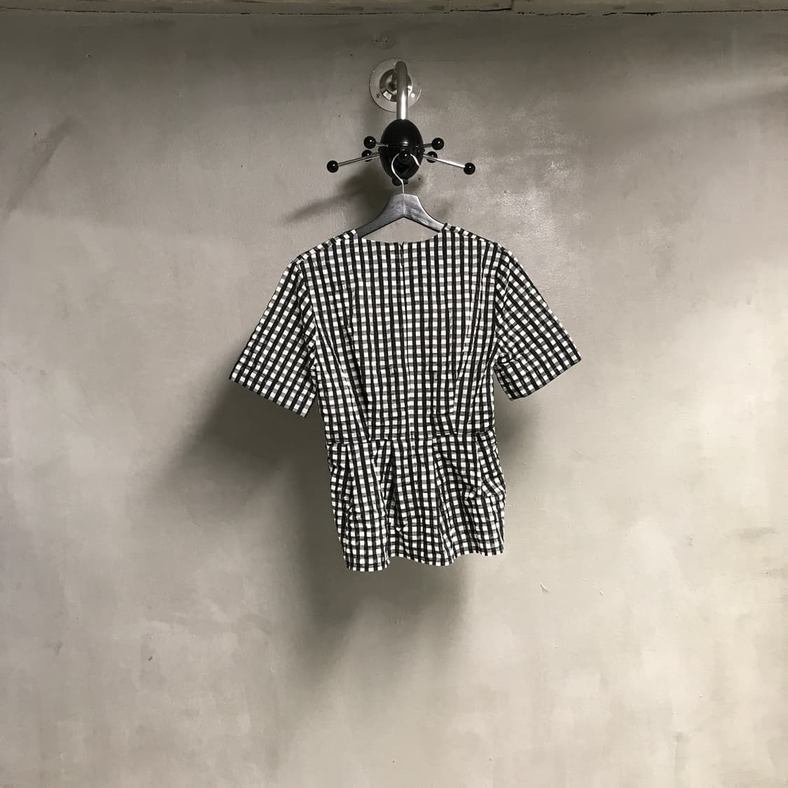 MSGM 깅엄체크 반팔 블라우스 42(W) 상품이미지7