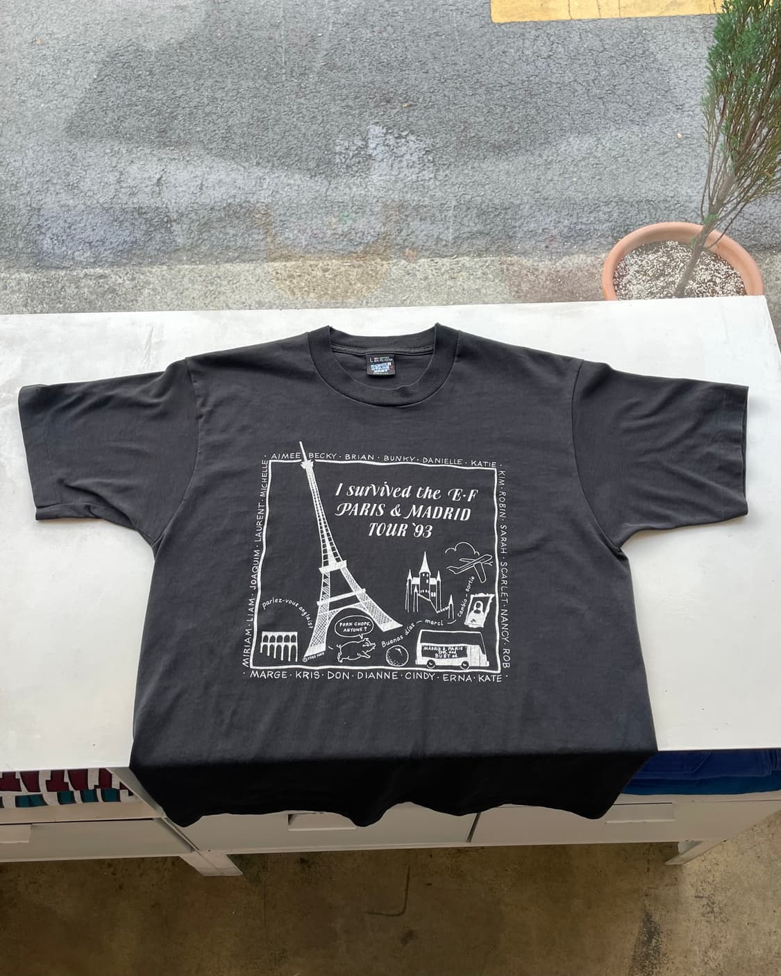 ‘Madrid & Paris tour 93’ T-shirt L 상품이미지3