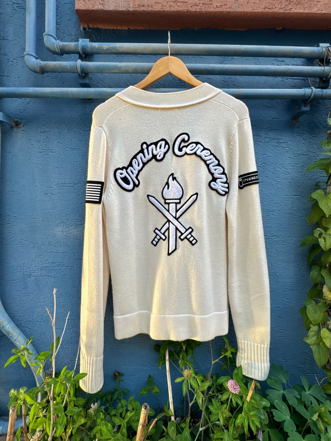 오프닝 세레모니 성조기 패치 가디건 (ivory)  상품이미지7