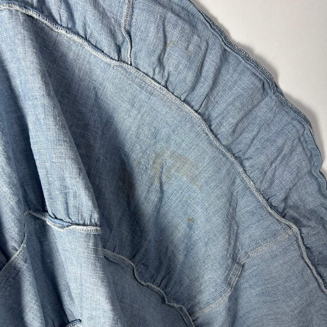 [JPN] 빈티지 셔링 레이스업 데님 슬리브리스 원피스 상품이미지4