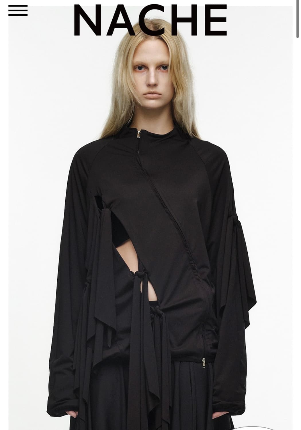 나체 TIE JERSEY JACKET BLACK 상품이미지1