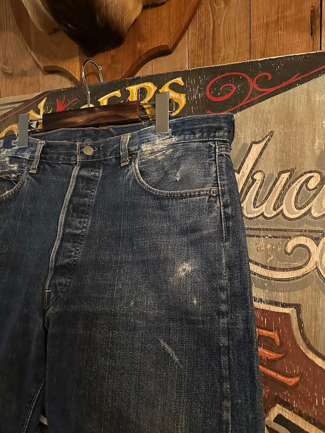 70s USA 빈티지 리바이스 501 66전기 셀비지 데님 팬츠 상품이미지4