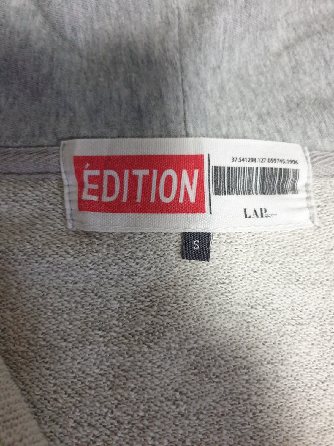 LAP EDITION 오버핏 백 프린팅 후드집업 그레이 (S) 상품이미지4