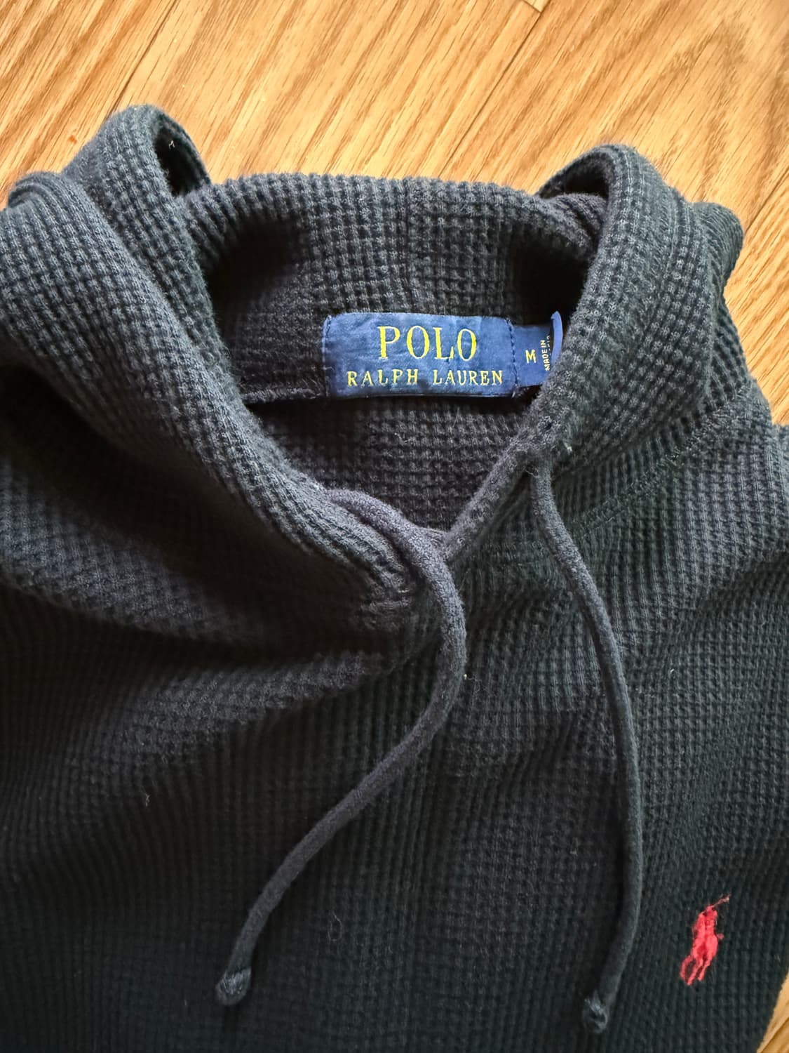 폴로 랄프로렌 와플 후드티 블랙 M  상품이미지3