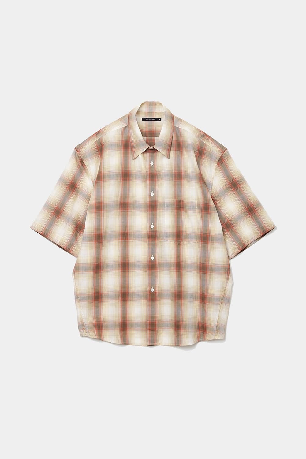 (3,M) 해칭룸 하프 셔츠 옴브레 레드 상품이미지1