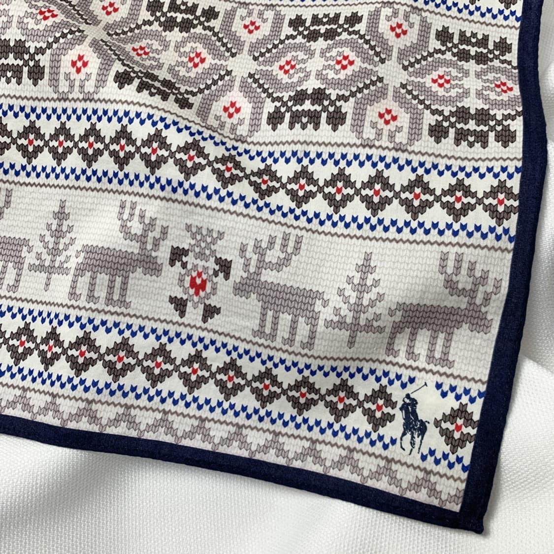 [정품] Polo 폴로 랄프로렌 노르딕 사슴패턴 빈티지 쁘띠스카프 손수건 상품이미지2