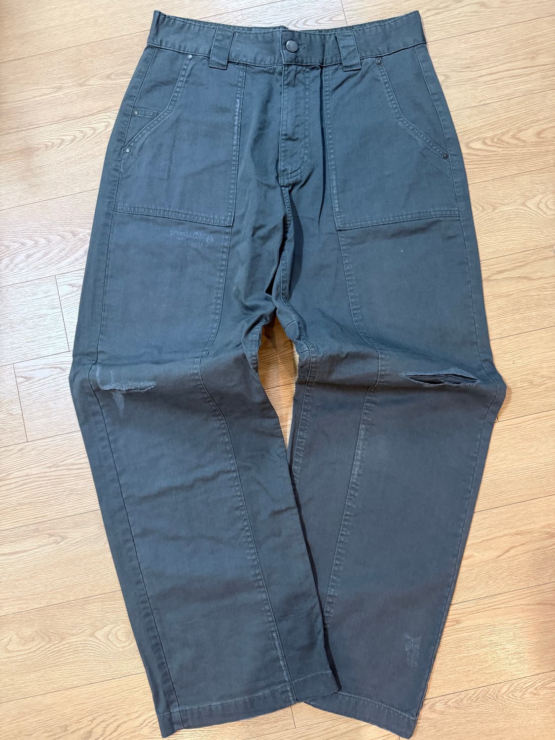 자라 코튼 팬츠 카키-32 상품이미지1