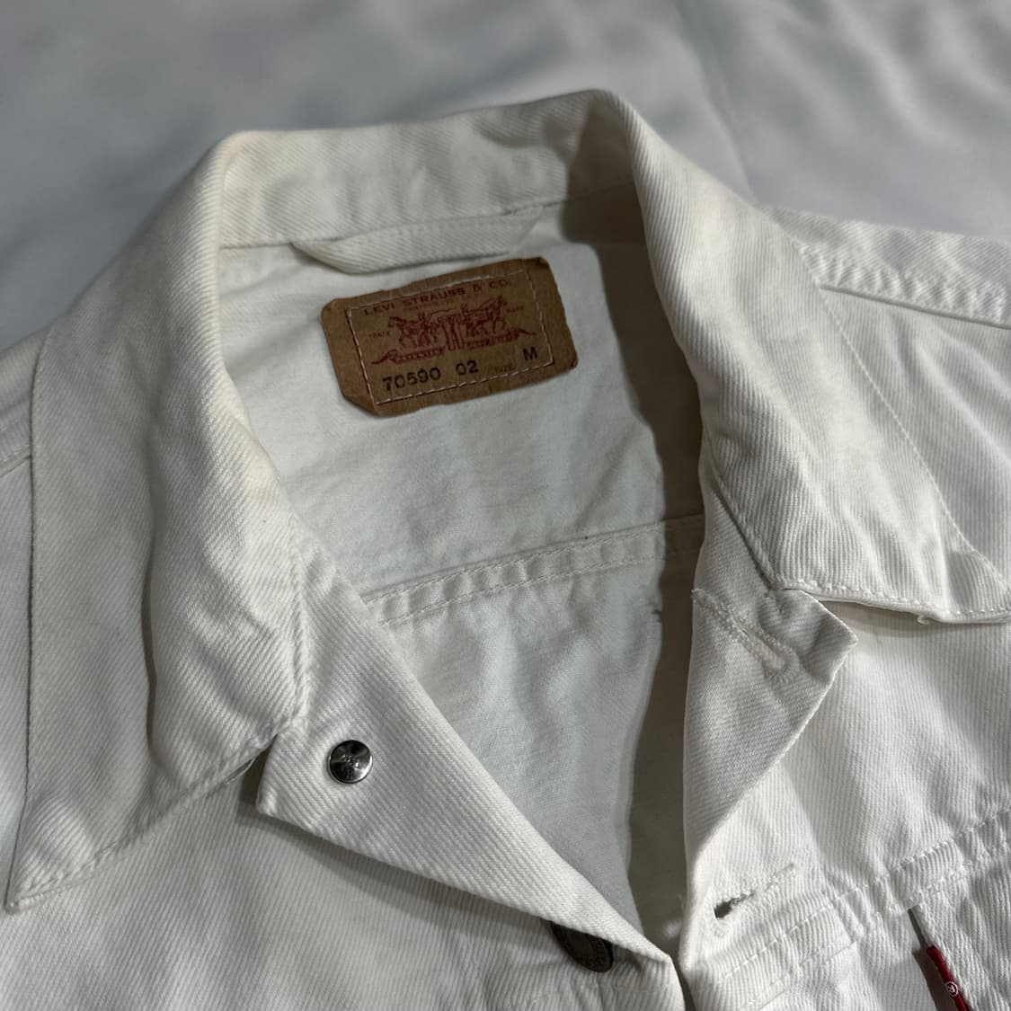 리바이스 화이트 데님 트러커 자켓M 상품이미지3