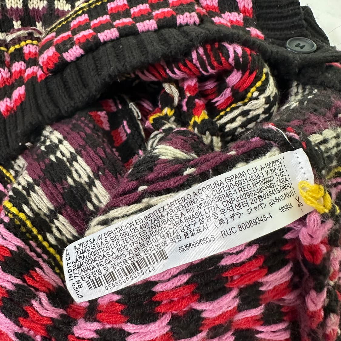 S-M 자라 우먼 U넥 멀티패턴 크롭가디건 상품이미지5