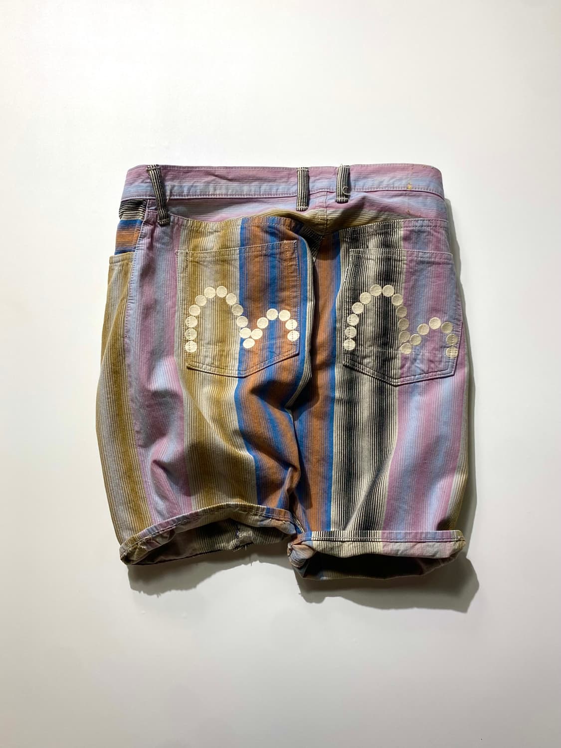 [34] Evisu 에비수 멀티 스트라이프 셀비지 쇼츠 상품이미지1