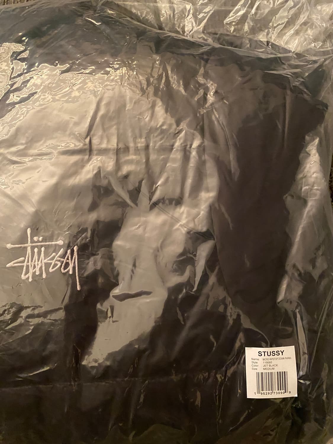 (새상품/M) 스투시 립스탑 다운 파카 제트블랙 상품이미지2