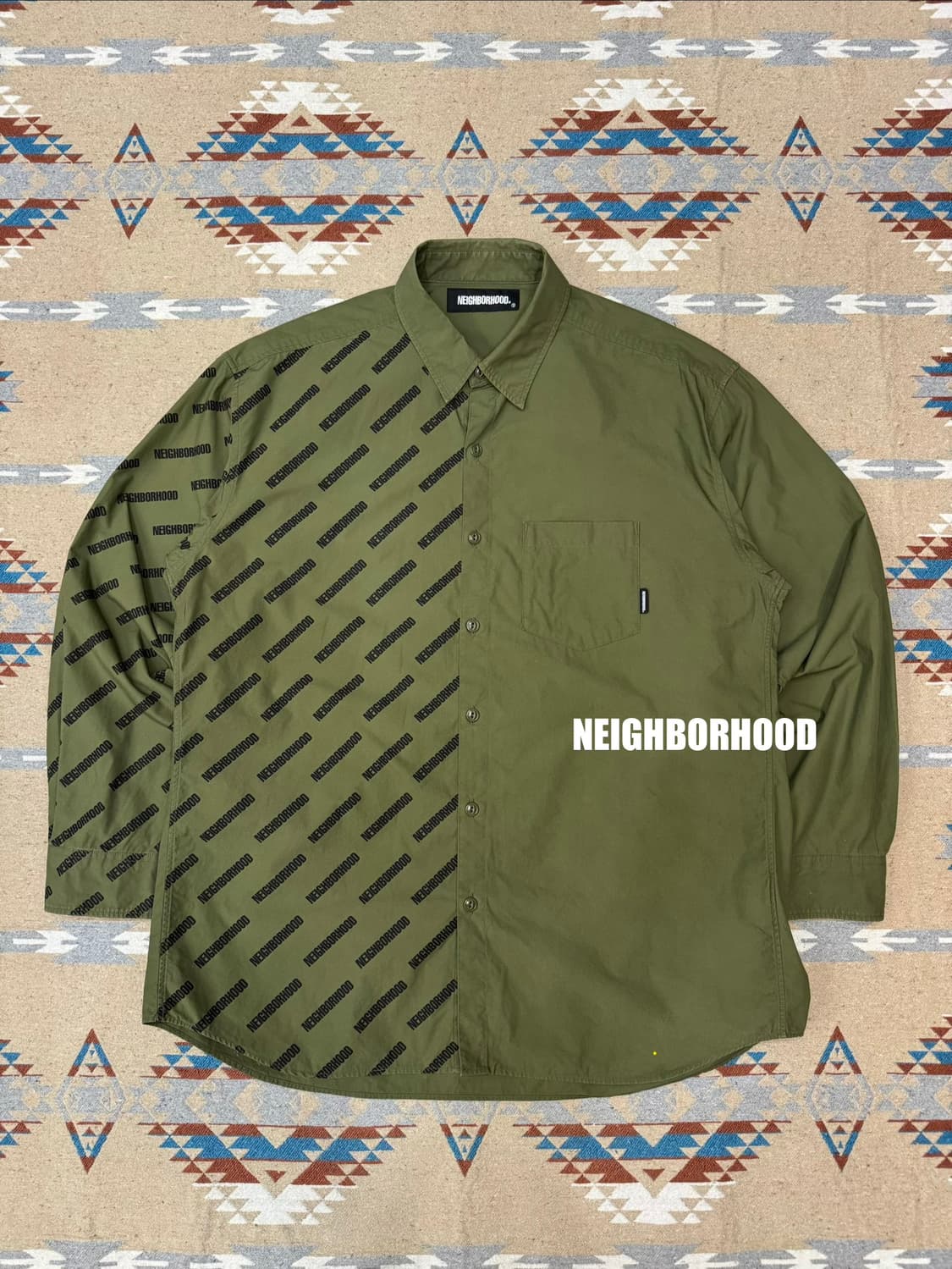 [M] 네이버후드 2FACE C 셔츠 카키  상품이미지1