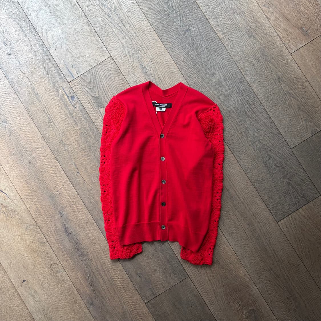 Crochet Sleeve Docking Cardigan 상품이미지1