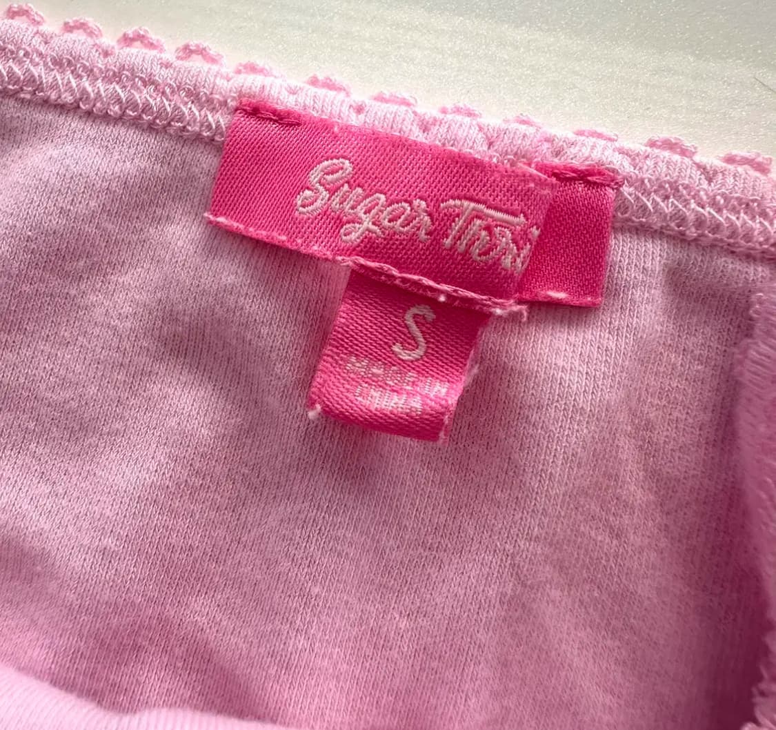 돌스킬 Dollskill 슈가스릴즈 고양이 슬리브리스 핑크 탑 상품이미지3