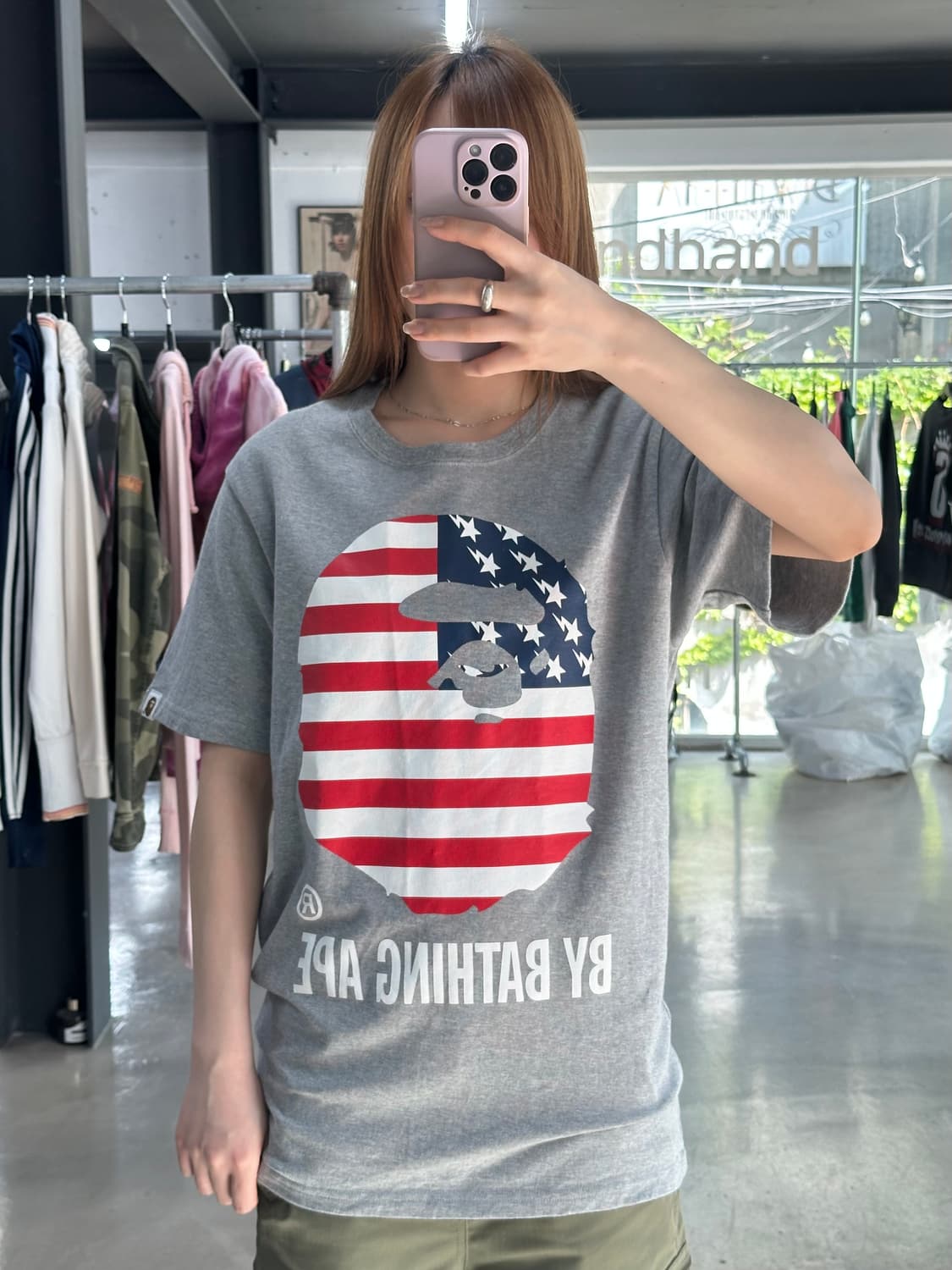 베이프 성조기 빅사루 반팔티 상품이미지1