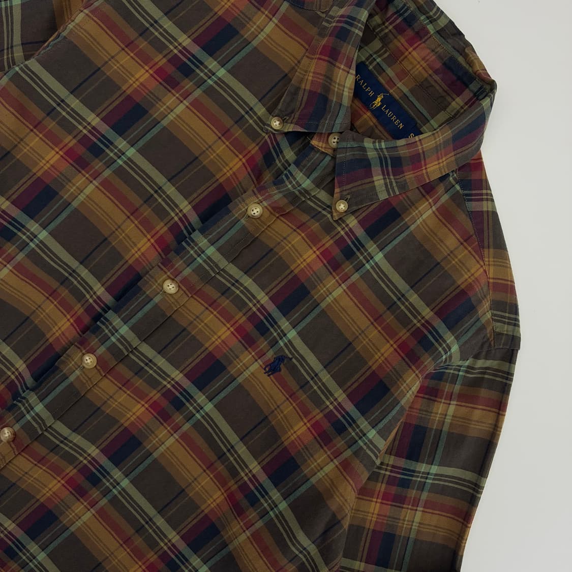 Polo 폴로 랄프로렌 브라운 체크 옥스포드 셔츠 상품이미지3