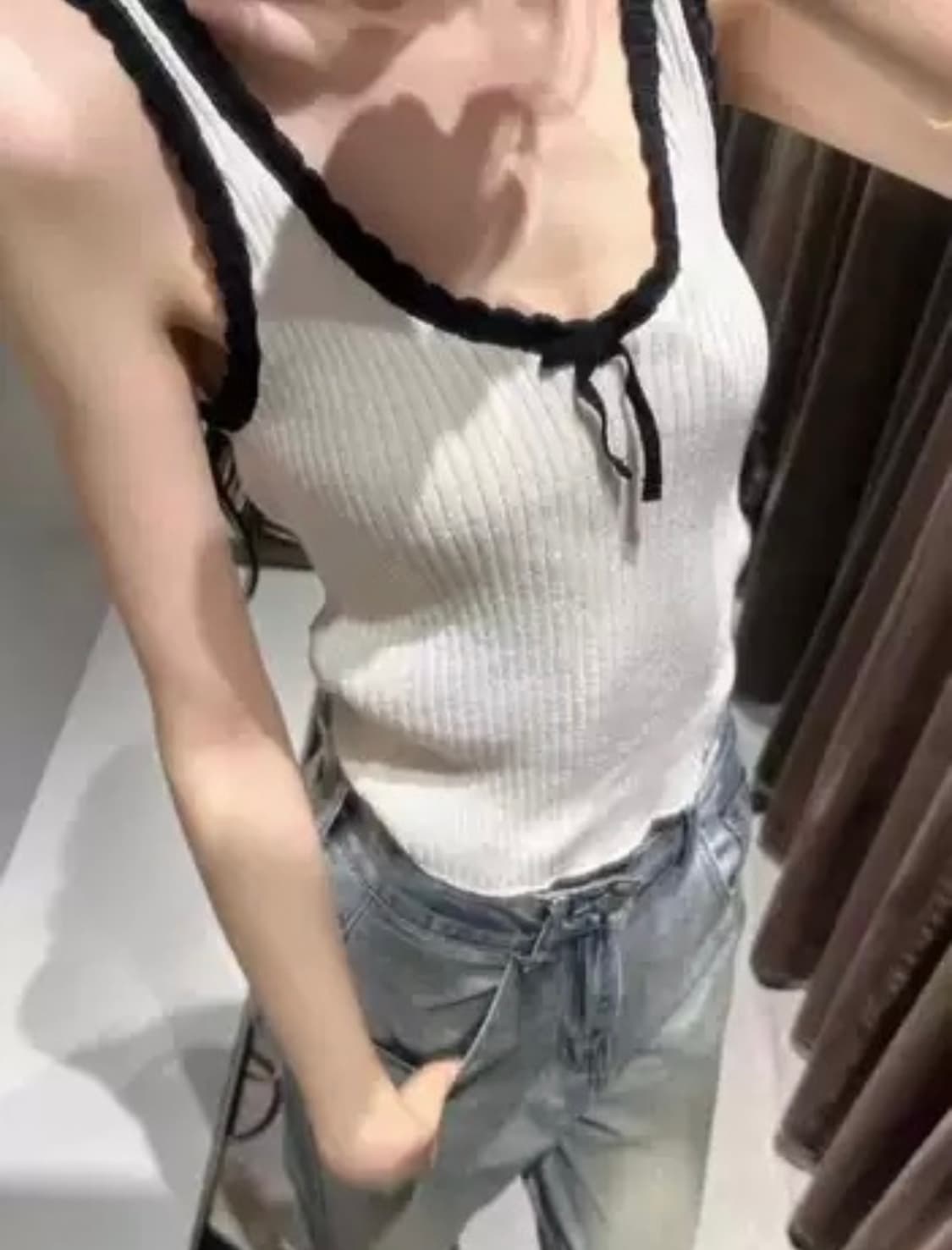 ZARA 자라 리본 니트 탑, 자라 리본 니트 나시 상품이미지1