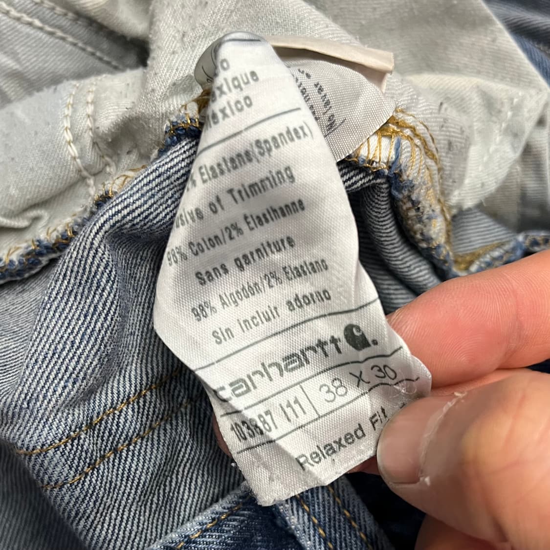Carhartt 데미지 데님 더블니 (38“) 상품이미지8