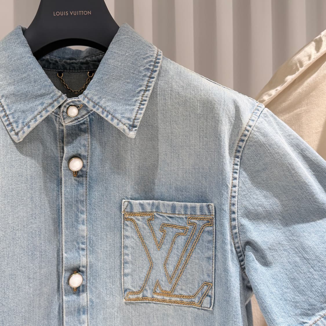 (S-/XL) / 신상 루이비통 쇼트 슬리브드 데님 반팔셔츠 자켓 상품이미지4