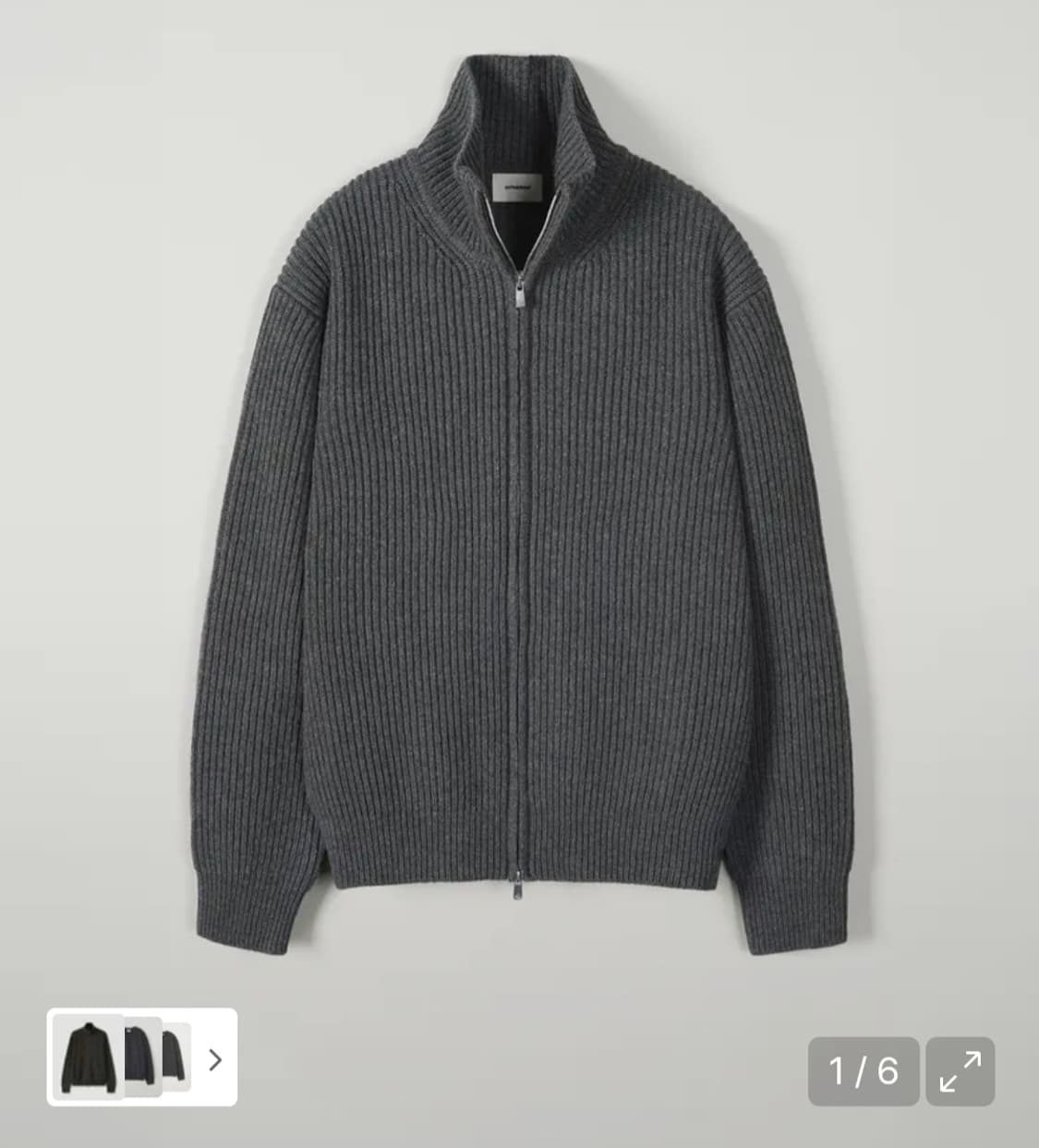 인더로우 25FW 로이 풀집업 니트 멜란지그레이 3 상품이미지1