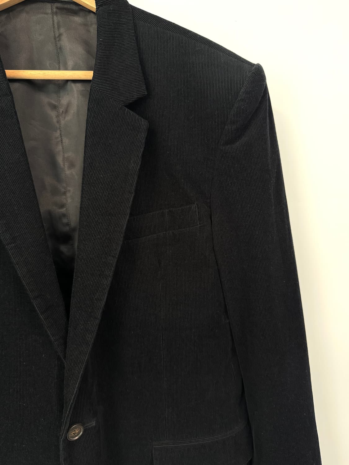 KRISVANASSCHE 크리스반아쉐 블랙 코듀로이 원버튼 자켓 50  상품이미지3