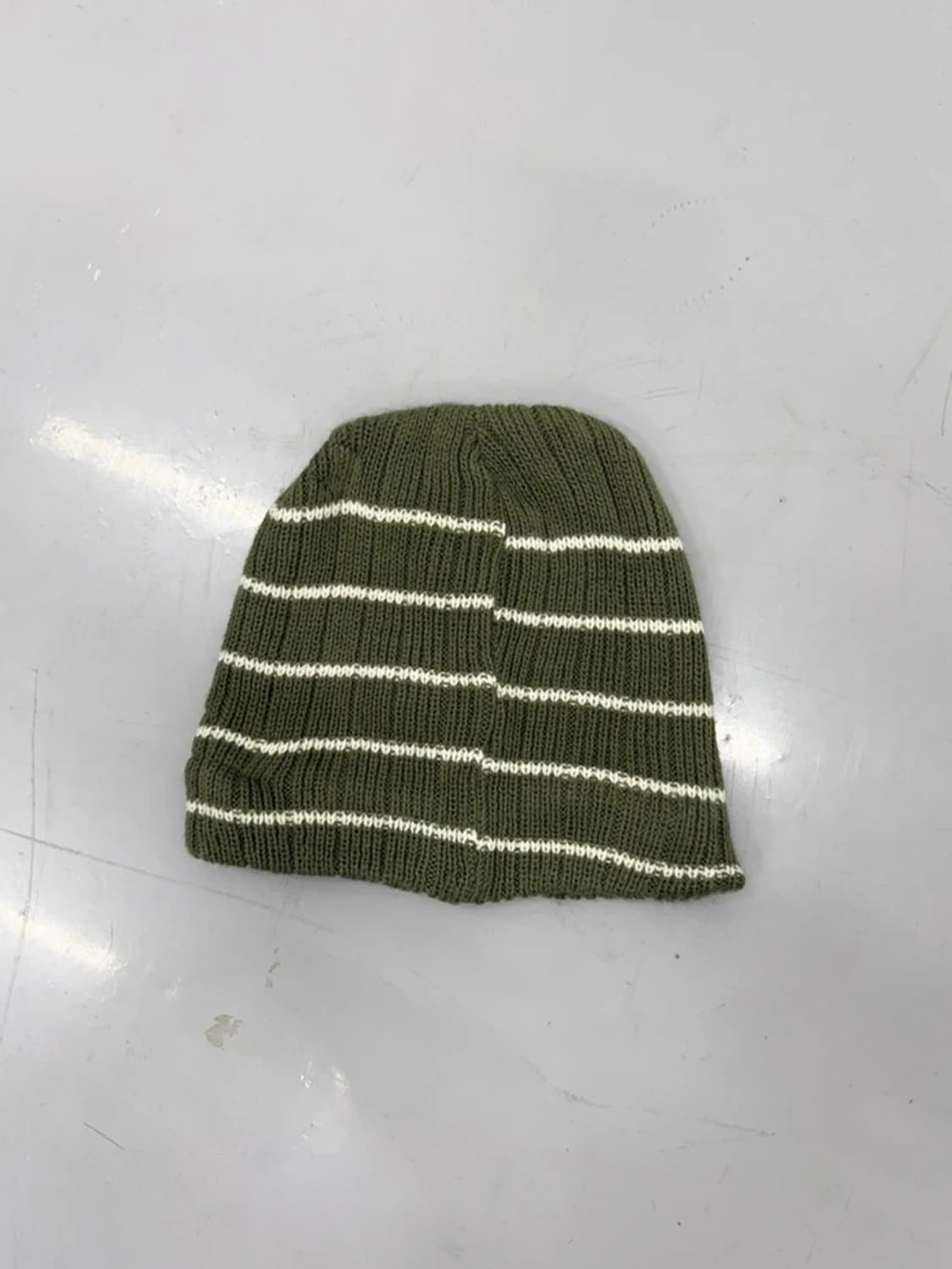 JPN Olive Stripe Knit Beanie 상품이미지2