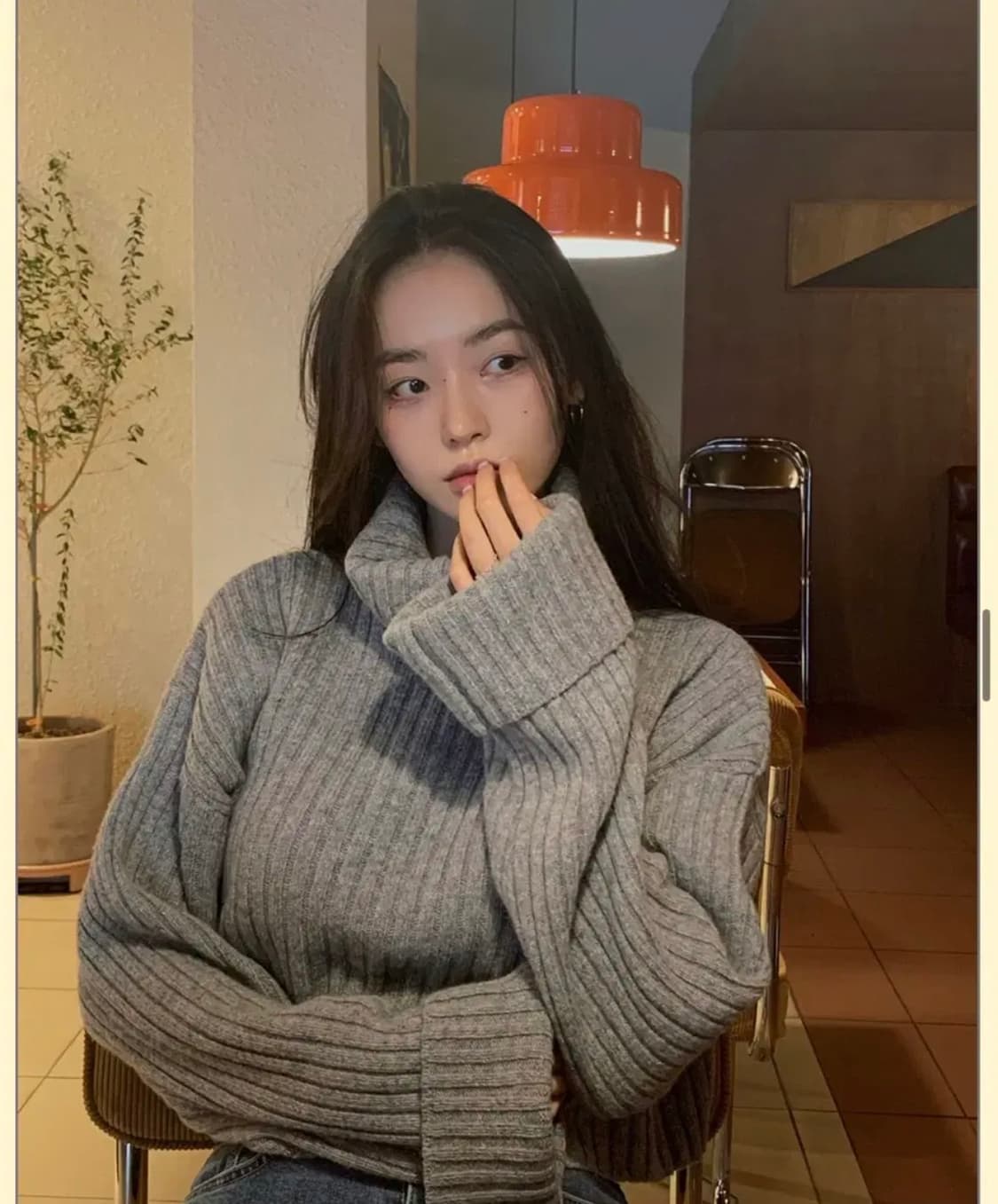 페일제이드 터틀넥 울 니트 목폴라 차콜 상품이미지1