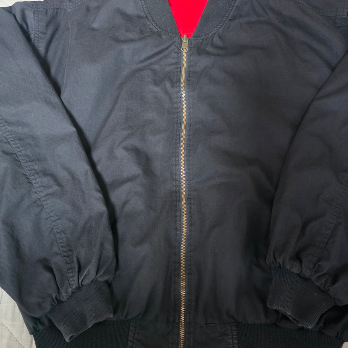 [XL] 90s 빈티지 말보로 리버시블 봄버 자켓 블랙/레드 굿컨디션 상품이미지4