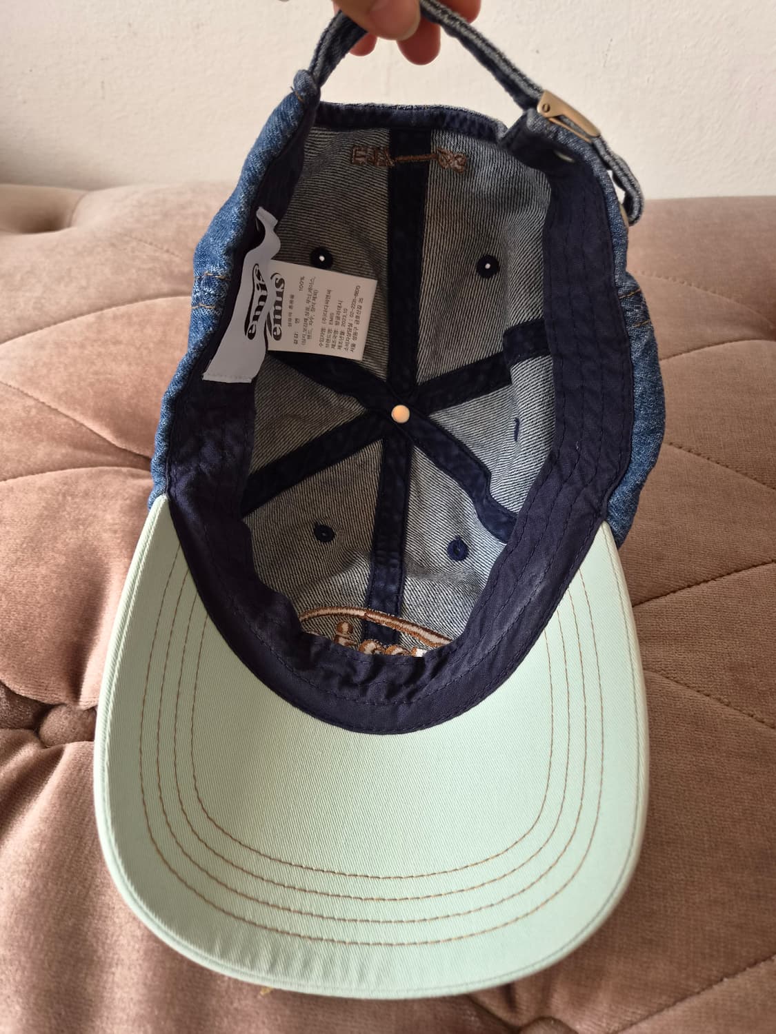 이미스 emis 워시드데님 민트 볼캡 상품이미지5