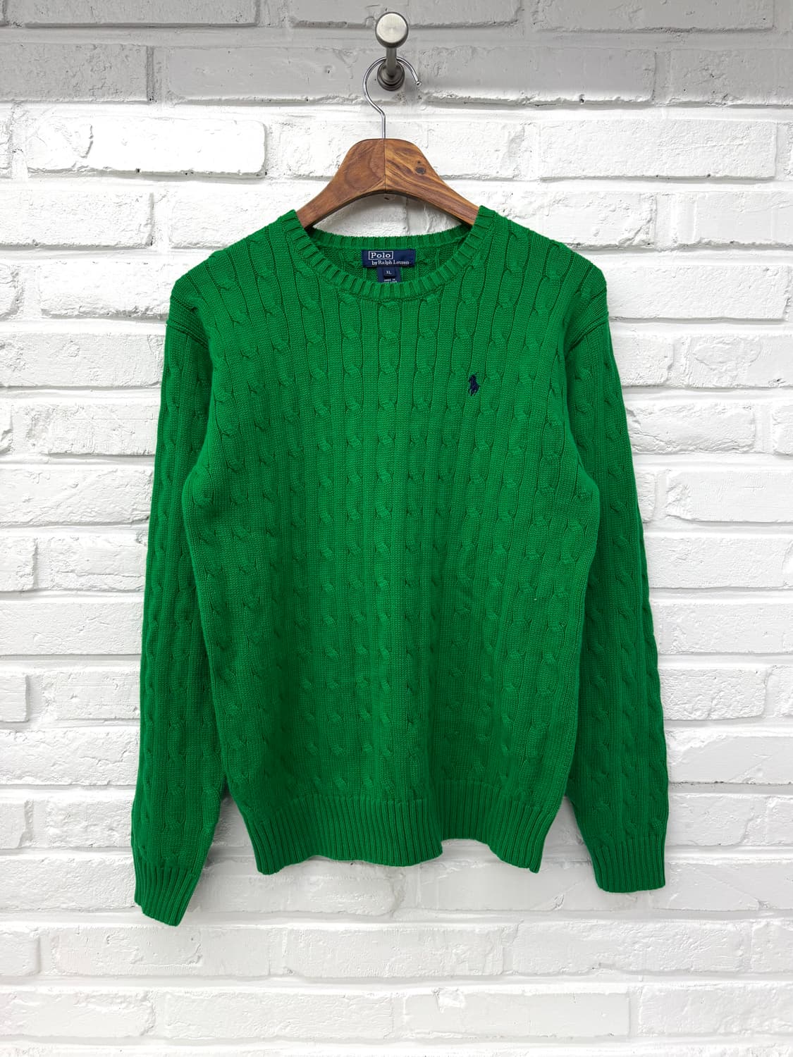 폴로 그린 케이블 니트 상품이미지3