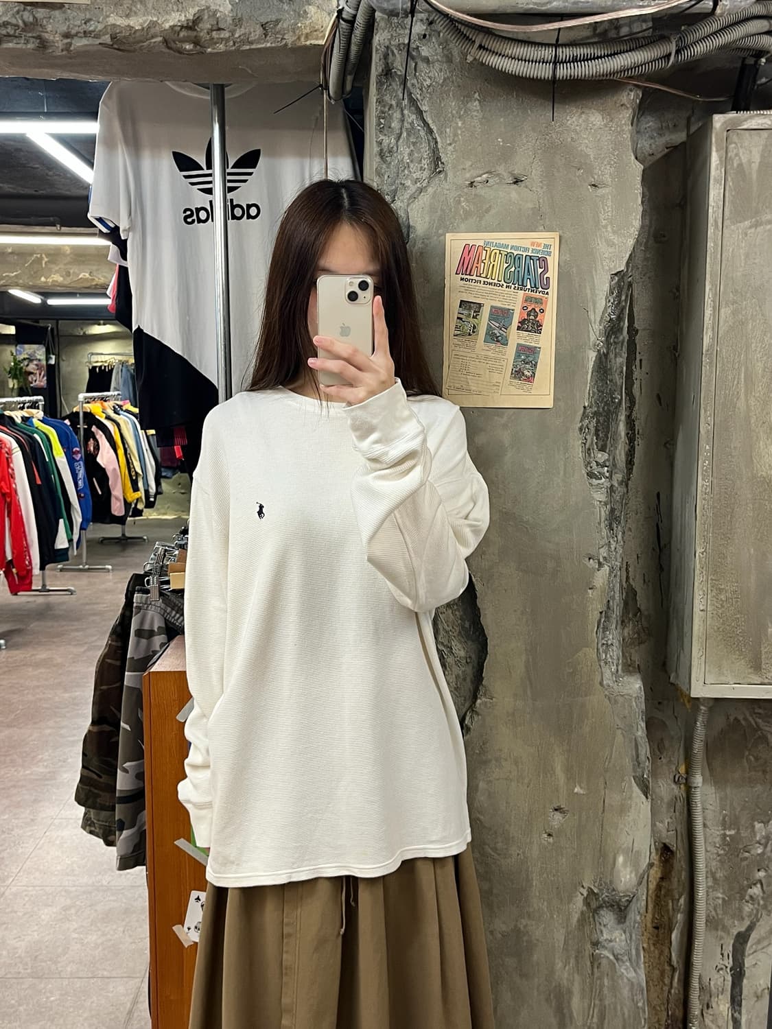 폴로 랄프로렌 와플 긴팔티 화이트 XL #csz964 상품이미지2