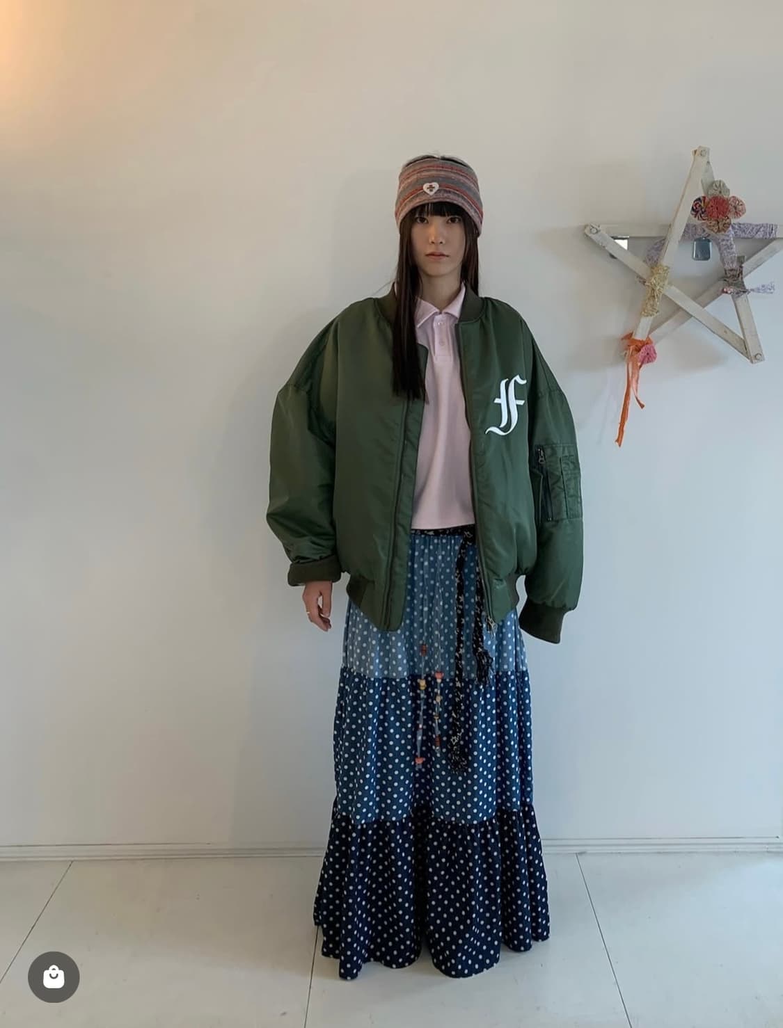 샵페어리 데님 도트 맥시스커트 상품이미지2