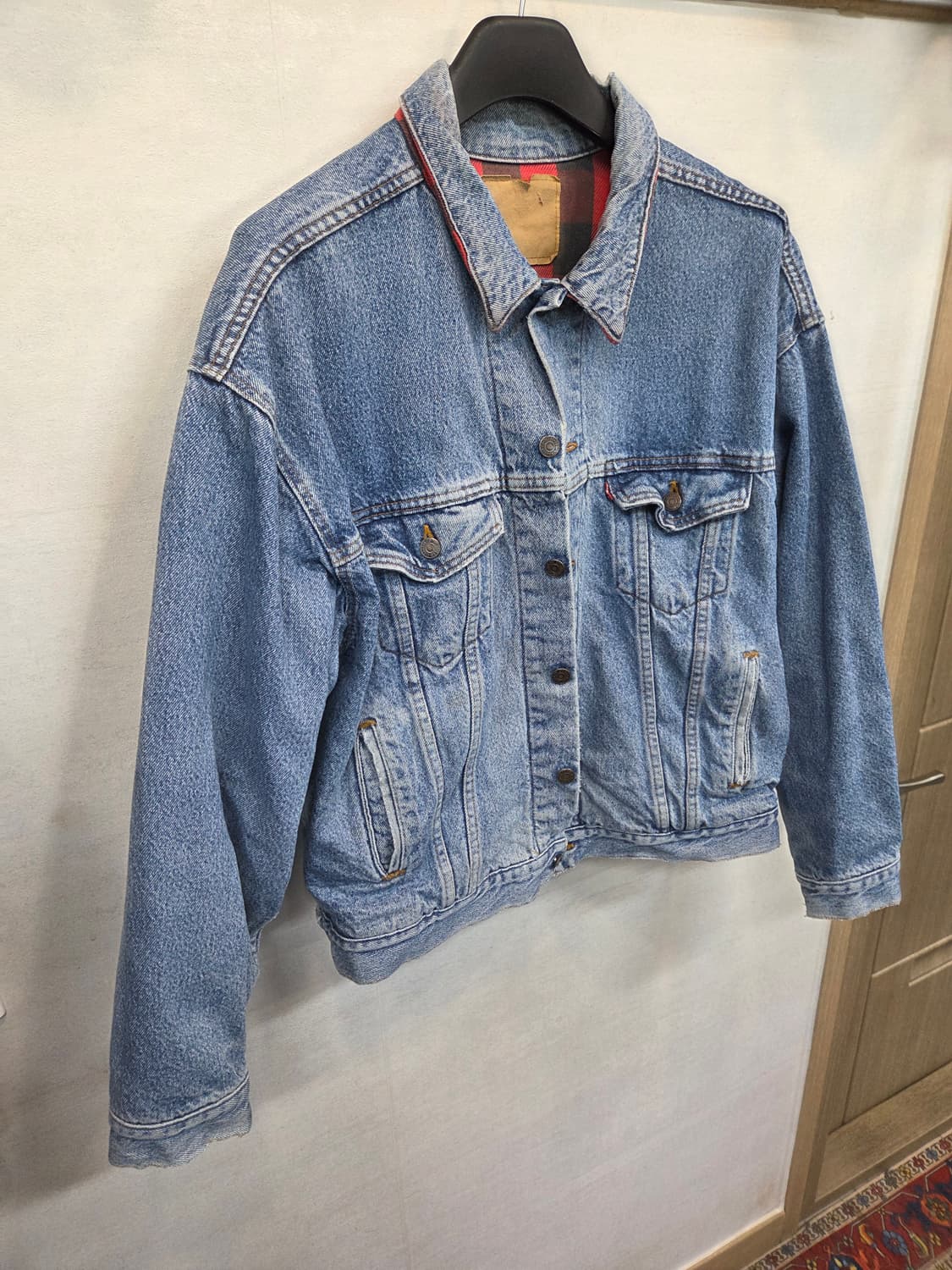 리바이스 빈티지 90s 블랭킷 버팔로 체크 데님자켓 xl 상품이미지8