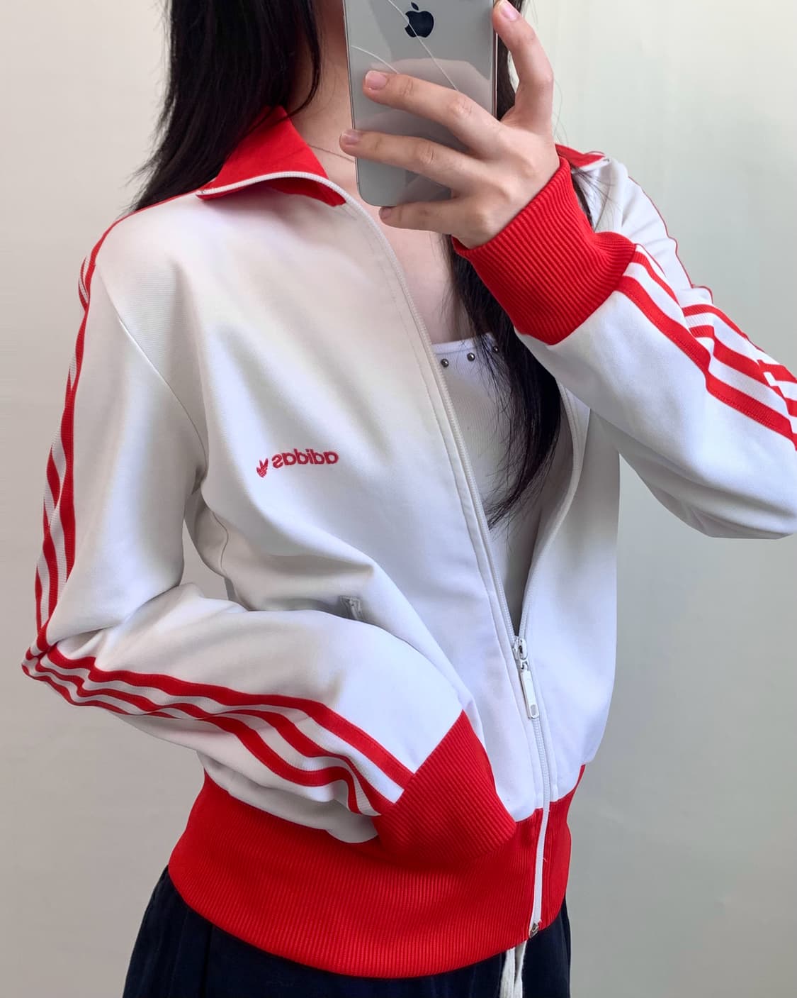 Adidas 아디다스 화이트-레드 로고 트랙탑 상품이미지3