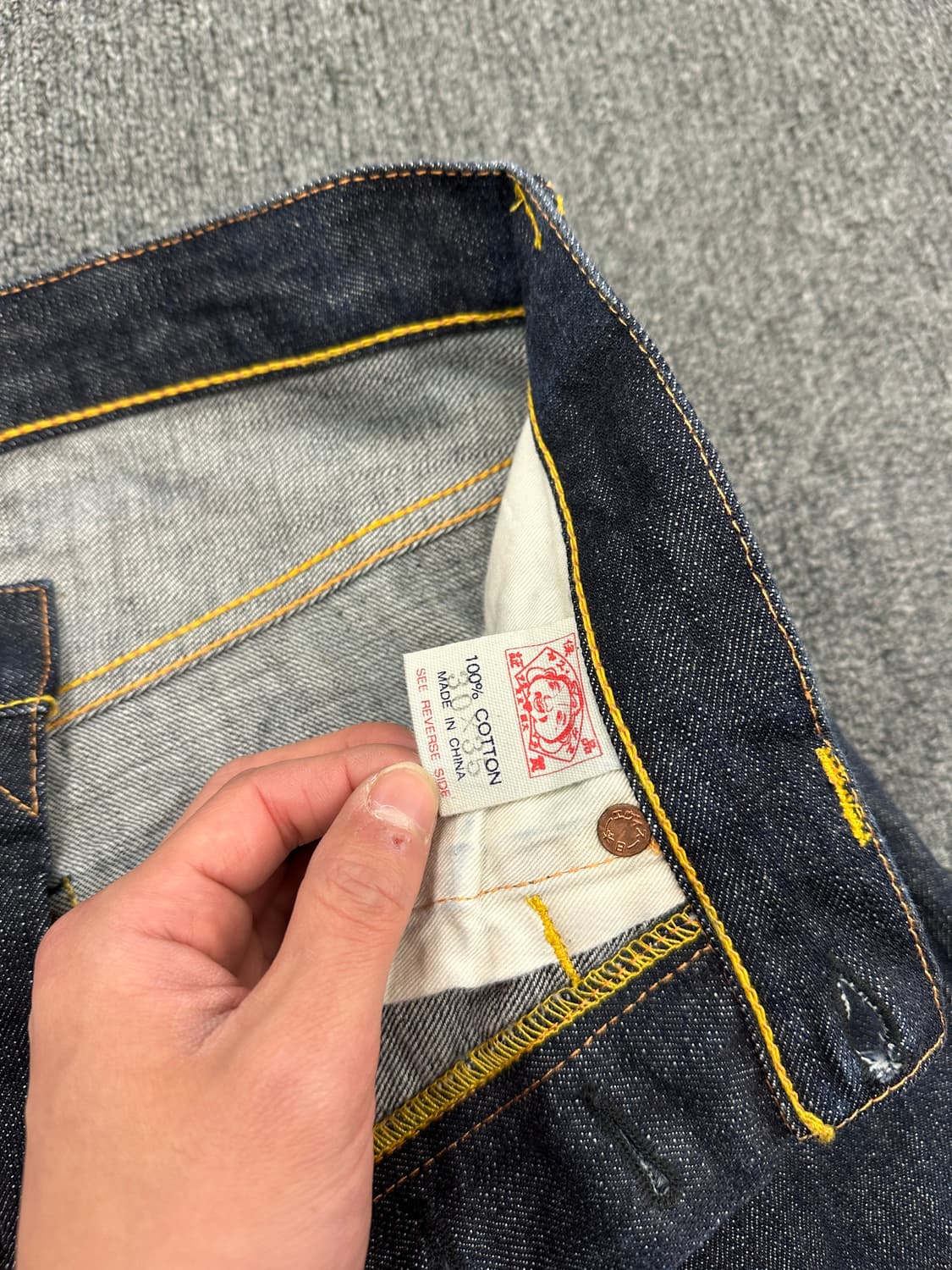 30) evisu x prohibit 셀비지 흑청 데님팬츠 상품이미지8